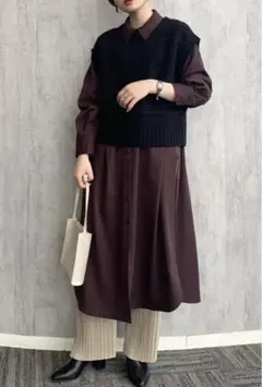 LOWRYS FARM＊シャツワンピース ブラウン