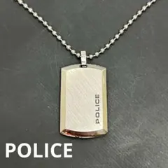 상태좋음 POLICEポリス ネックレス ドッグタグ プレート シルバーステンレス