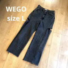 WEGOウィゴーサイドカット ダメージデニムパンツ グレーサイズLのサムネイル
