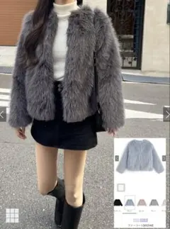 GRL ファーコート グレー