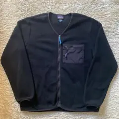 【美品】パタゴニア シンチラ カーディガン Lサイズ ブラック BLK フリース