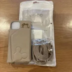 ミッキーマウス シルエット iPhoneケース ベージュ
