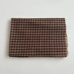 【新品・未使用（美品）値下げ中‼️】チェックの洋裁布（ブラウン）