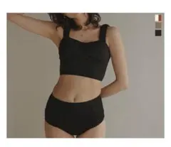 レディース セパレート水着 ビキニ アイボリー×ブラウンのサムネイル
