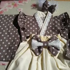 ベビー袴70~80ハンドメイド初節句 お食い初めフリル袴