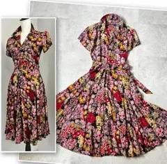 ✨美品✨ポロ ラルフローレン マルチフローラル ベルテッドドレス 2