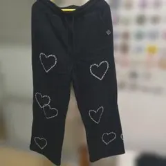 RICCA RACCA GENIUS ハート柄 スウェットパンツ ブラック