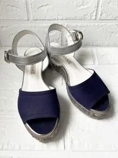 DIANA サンダル 23.5cm ラメ シルバー パープル