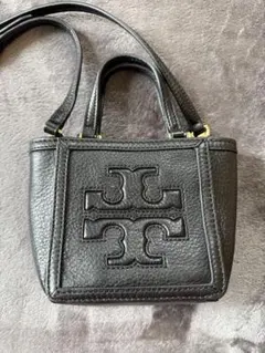 Tory Burch ブラックレザー ミニハンドバッグ