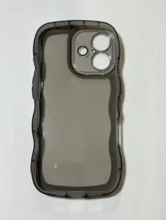 iPhone 17 ケース クリア ウェーブ 韓国　半透明ブラック