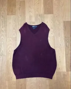 Polo by Ralph Lauren ワインレッド ベスト Vネック ベスト