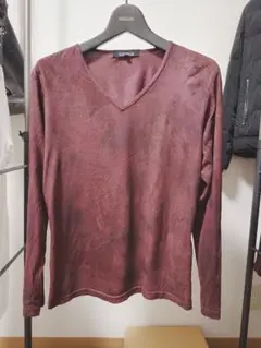 5351 POUR LES HOMMES Vネック カットソー ボルドー
