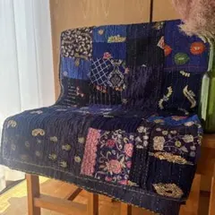 未使用❁大判 エンブロイダリー レッド パッチワークカンタキルト