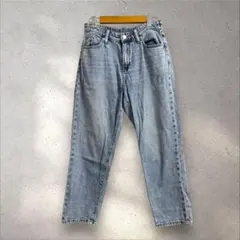 しまむらCLOSSHIストレートデニムパンツ M ウエストゴム