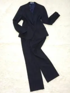【最終価格】レミュー　パンツスーツセットアップ　黒　2ボタン　M+S　ウォッシュ