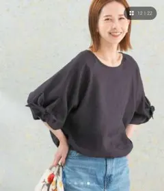 アーバンリサーチロッソ リネン100％ リボンスリーブ シャツ