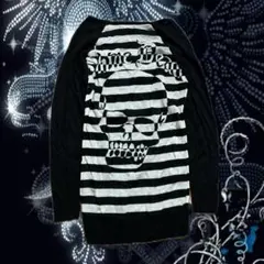 00's archive Skull raglan knit y2k 平成ギャル