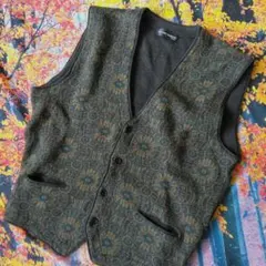 【古着】PIERRE CARDIN 　ピエールカルダンベスト　デザイン柄 　L