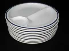 メラミン樹脂 丸三ツ仕切皿 シンプルライン　カレー皿　１０枚セット　国際化工のサムネイル