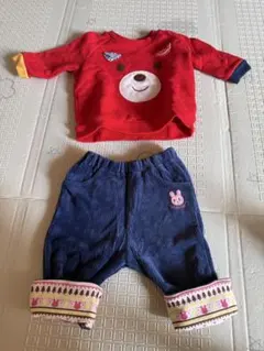 【最終値下即土日特化価格購入可能】ミキハウス　ホットビスケッツ 70上下セット