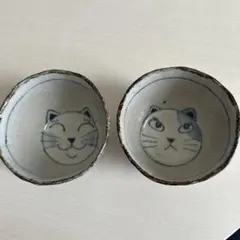 猫　陶器　そばちょこ　笠間焼