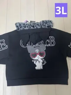 セシルマクビーマクビー　KUROMI レオパードフードパーカー 3L