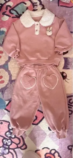 新品　キッズ服　トップス　パンツ　上下セット　うさぎ　裏起毛　100cm