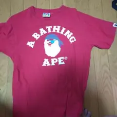 A BATHING APE バンダナAPEロゴ Tシャツ レッド S