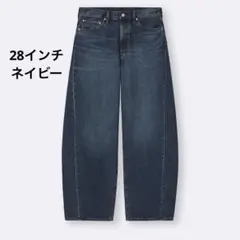 GU バレルレッグジーンズ+EC(丈長め80.0cm) ネイビー