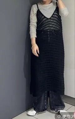 ローリーズファーム ニットキャミワンピース　新品未使用タグ付　ブラック