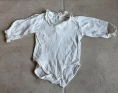 ZARA ホワイトロンパース 3-6ヶ月 68cmフリル付き