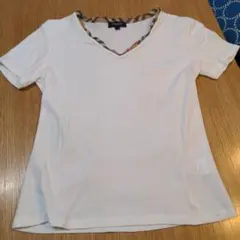 美品)BURBERRY London ノバチェック 半袖 カットソー 白 洗える