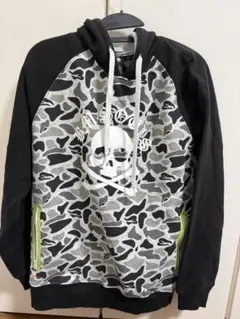 迷彩柄スカルプリントパーカー XL
