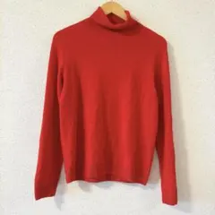 【UNIQLO】カシミヤ100% タートルネック ニット 赤 M ユニクロ