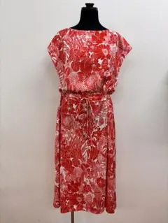 3088 フェイズエイト ロングワンピース ドレスワンピース 花柄 M 総柄 
