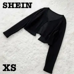 【速乾性】 SHEIN⭐︎シーイン　シアーショート丈カーディガン　ブラック　ＸＳ