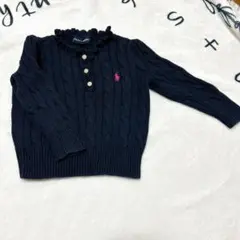 4*a様 Ralph Laurenケーブル編みニット　ネイビー　紺　80サイズ