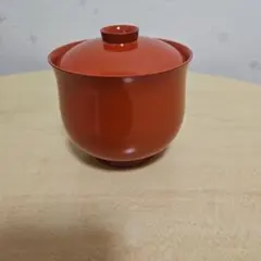 漆塗り　赤い蓋つき煮物椀 6個セット