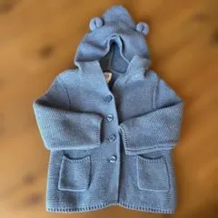 GAP フード付きカーディガン 12-18ヶ月 水色