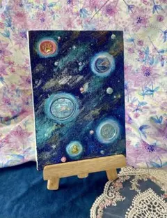 スチームパンク 宇宙×鍵 ミクストメディア•コラージュアート 1点物