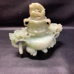 中国美術 香炉 玉石彫刻　三足 香道具　台座付き　置物　インテリア　アンティーク