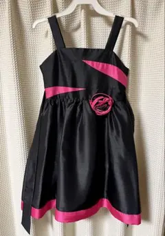 フォーマル ドレス 120cm キッズ 黒 ピンク
