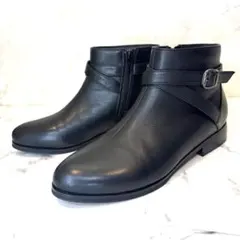 【美品】HIMIKO ショートブーツ サイドジップ ベルト レザー 22.5cm