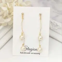 ▷531 コットンパール ピアス/イヤリング ハンドメイド