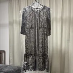 Rewde 黒 レース ワンピース 結婚式　パーティドレス