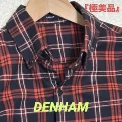DENHAM 極厚手 黒赤チェック 長袖ネルシャツのサムネイル
