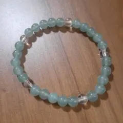 【限定お値下げ】天然石ブレスレット（緑✕水晶）
