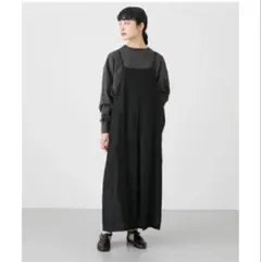 skep スケップ ギャザージャンパースカート ロングスカート 黒 creema