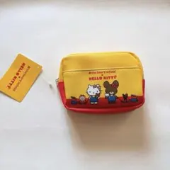 サンリオ　くまのがっこう　ハローキティ　コラボ　マルチポーチ　黄