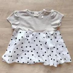 プティマイン petit mainトップス90 ドット柄 フリル